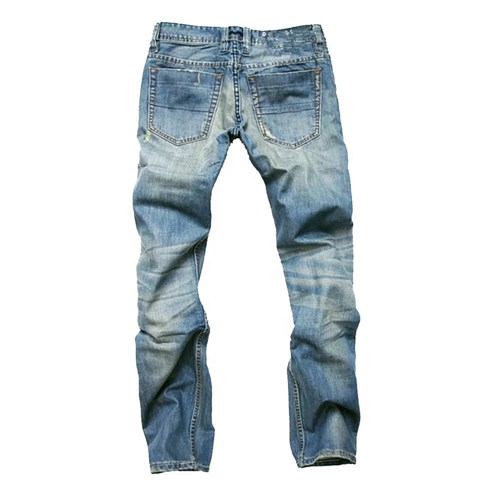 Custom Purple Denim Stacked Male - Straight Washed Slim Men Jeans