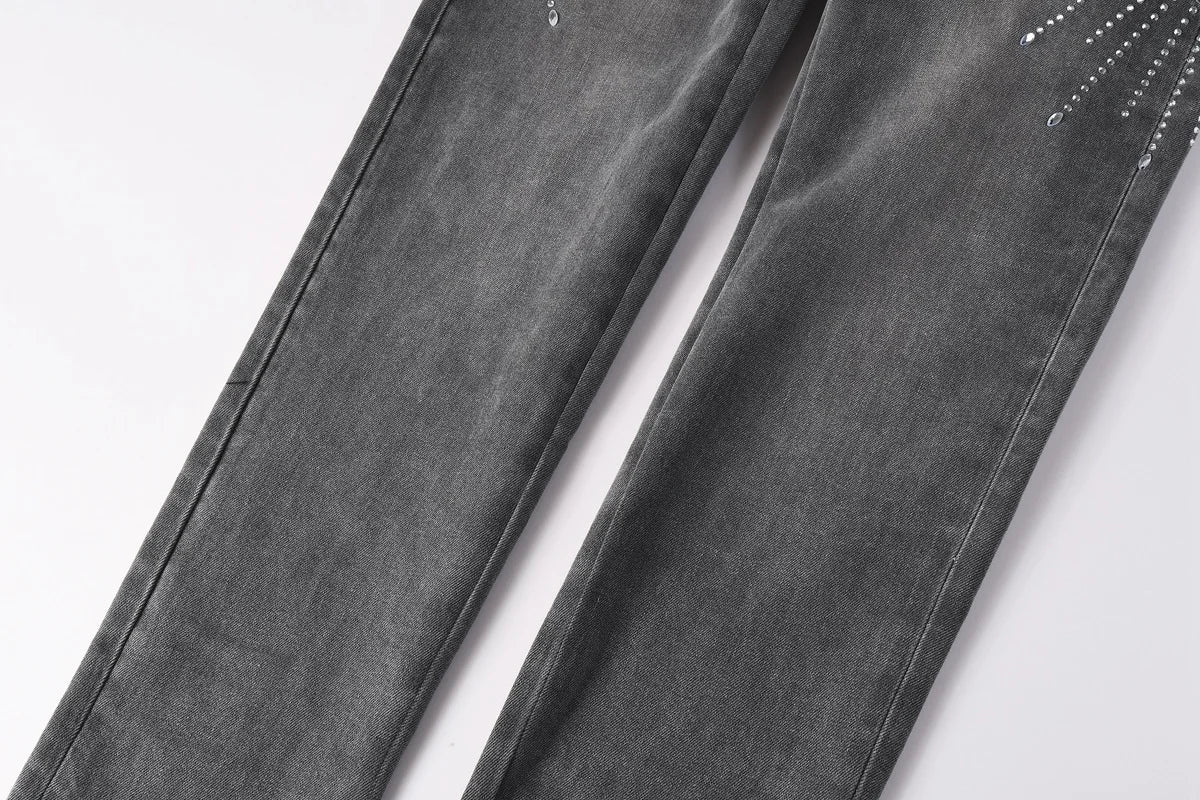 Purple Streetwear Low-Rise Skinny Jeans