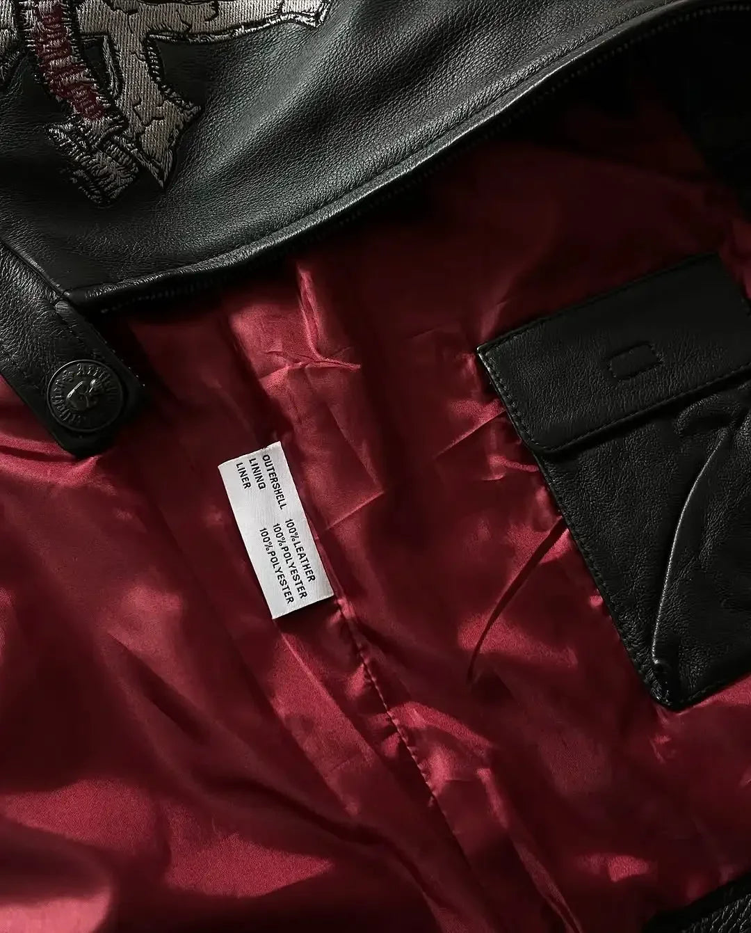 Y2K Skull Embroidered Street Hip Hop Jacket Loose PU Leather - Man