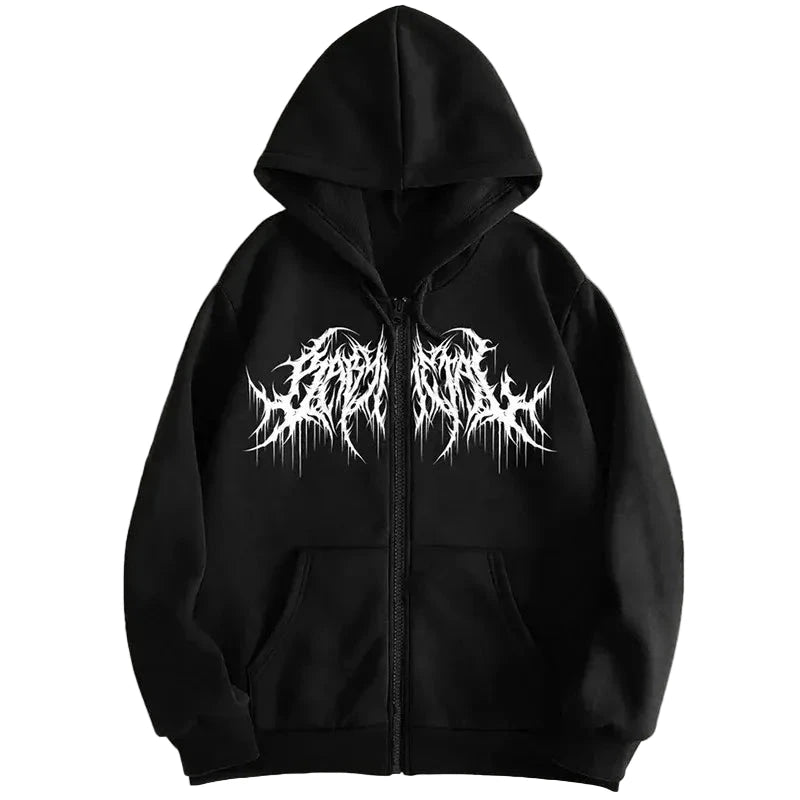 Y2K Graphic Hoodie – Men’s Hip Hop Gothic Streetwear