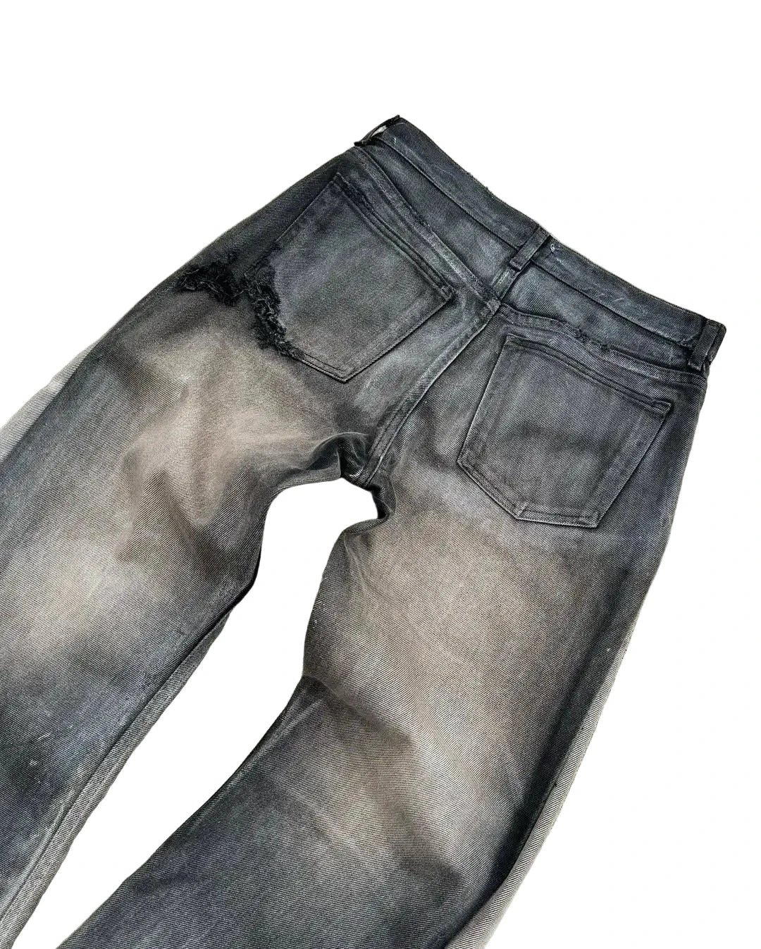 American Hip Hop Men’s High-Waist Patchwork Flared Jeans