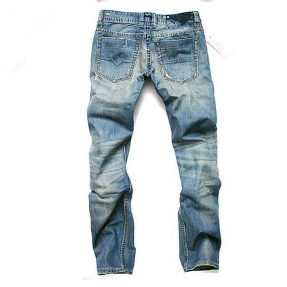 Custom Purple Denim Stacked Male - Straight Washed Slim Men Jeans
