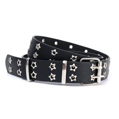 Y2K Punk Rivet Leather Belts for Women and Men