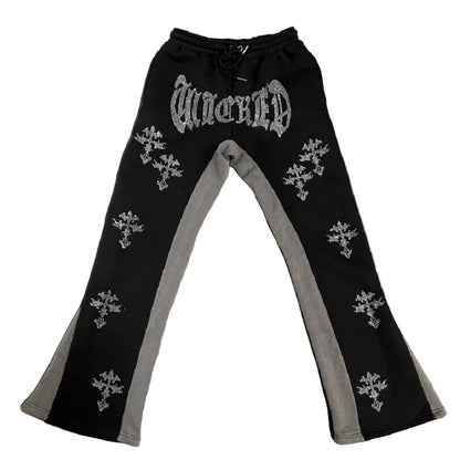 3D Print Loose Flared Sweatpants for Men and Women