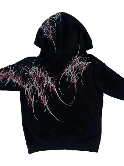 Harajuku Retro Gothic Hoodie – Unisex American Street Hip-Hop Sweatshirt