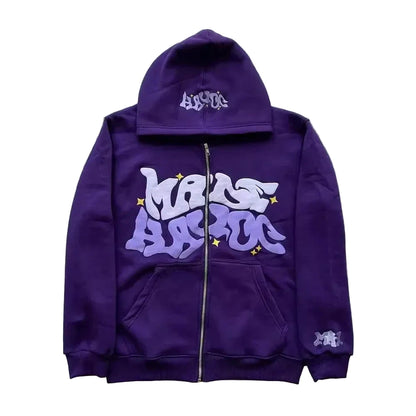 Y2K Retro Letter Zipper Hoodie – Unisex Autumn/Winter Jacket