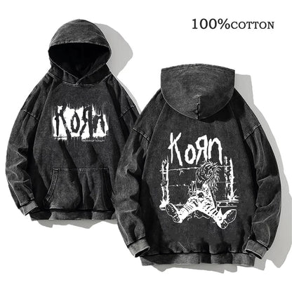 Korn Rock Band World Tour Hoodie – Vintage Streetwear Pullover