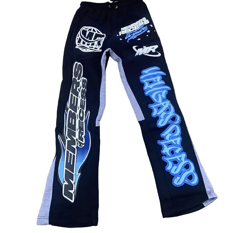 3D Print Loose Flared Sweatpants for Men and Women