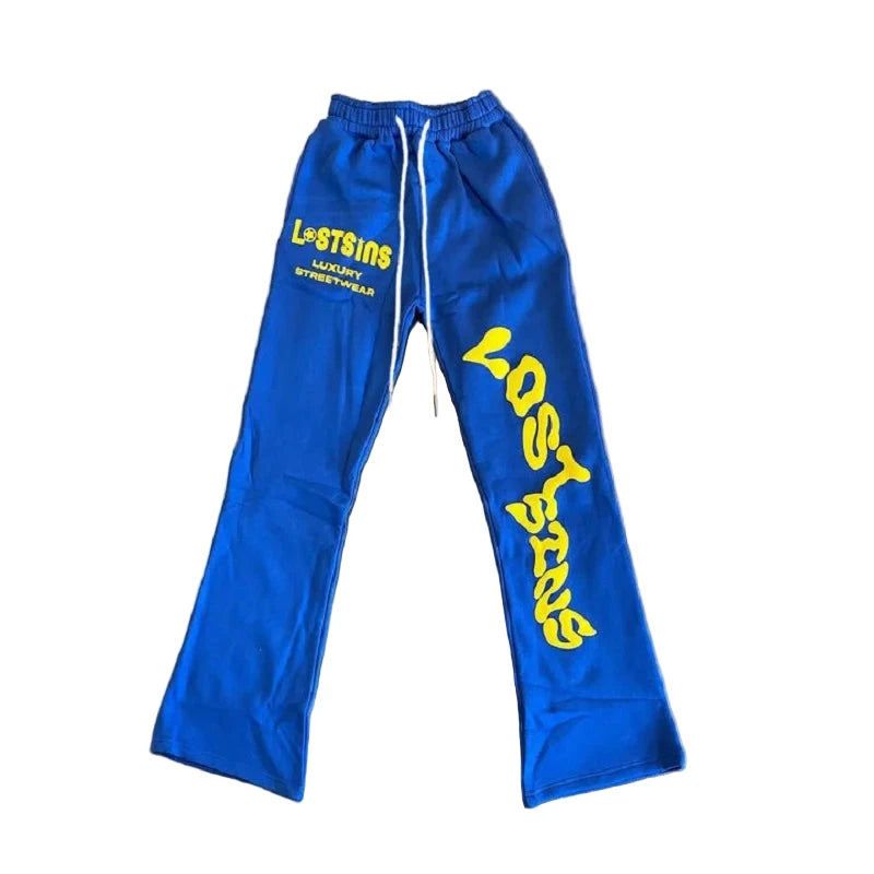 3D Print Loose Flared Sweatpants for Men and Women