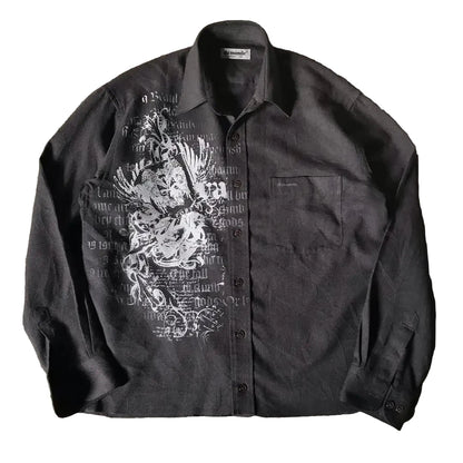 LIMITED EDITION Y2K White Affliction Retro Skull Letter Print T-Shirt Harajuku Sleeve - Man