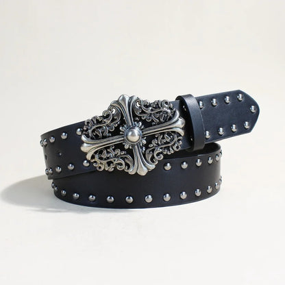 Y2K Rivet Punk Wide Belt for Women - Retro Belt