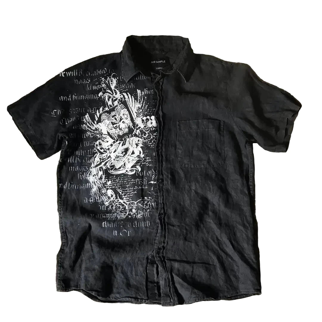 LIMITED EDITION Y2K White Affliction Retro Skull Letter Print T-Shirt Harajuku Sleeve - Man
