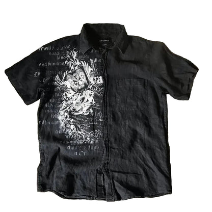 LIMITED EDITION Y2K White Affliction Retro Skull Letter Print T-Shirt Harajuku Sleeve - Man
