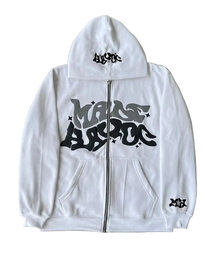Y2K Retro Letter Zipper Hoodie – Unisex Autumn/Winter Jacket