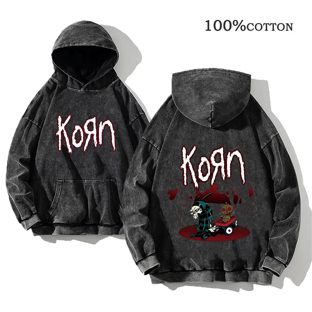 Korn Rock Band World Tour Hoodie – Vintage Streetwear Pullover