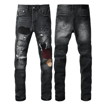 Purple Streetwear Low-Rise Skinny Jeans
