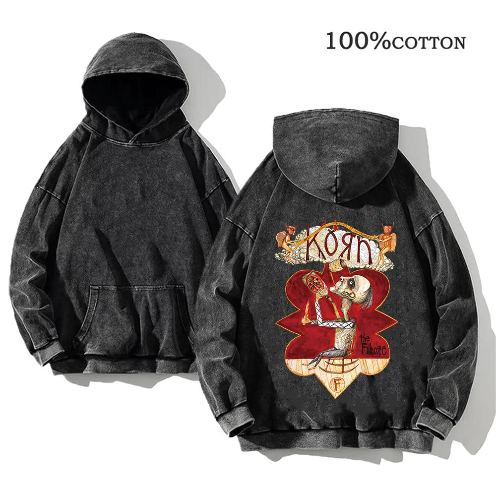 Korn Rock Band World Tour Hoodie – Vintage Streetwear Pullover
