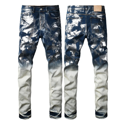 Purple Streetwear Low-Rise Skinny Jeans