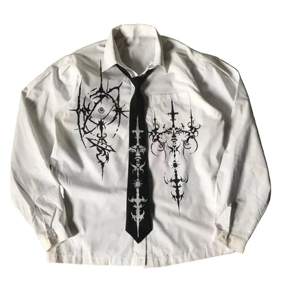 LIMITED EDITION Y2K White Affliction Retro Skull Letter Print T-Shirt Harajuku Sleeve - Man