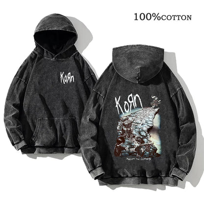 Korn Rock Band World Tour Hoodie – Vintage Streetwear Pullover