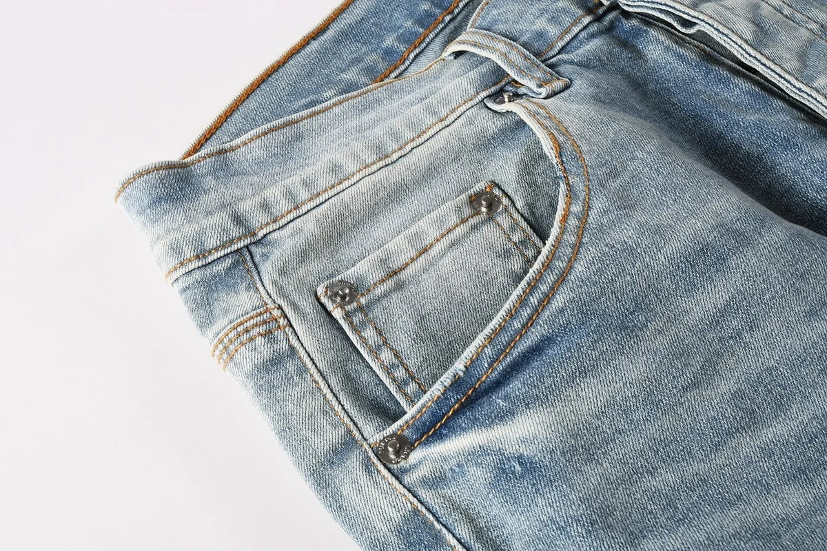 Purple Streetwear Low-Rise Skinny Jeans