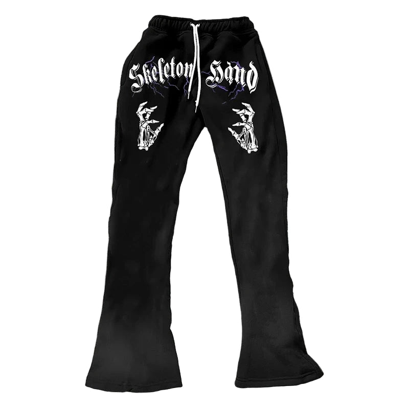 3D Print Loose Flared Sweatpants for Men and Women