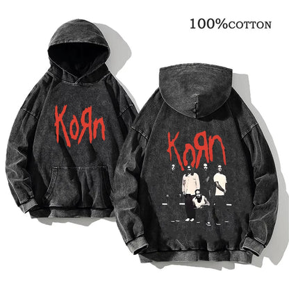Korn Rock Band World Tour Hoodie – Vintage Streetwear Pullover