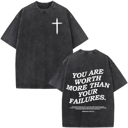 Faith Over Fear Christian Bible Verse Vintage Tee - Unisex