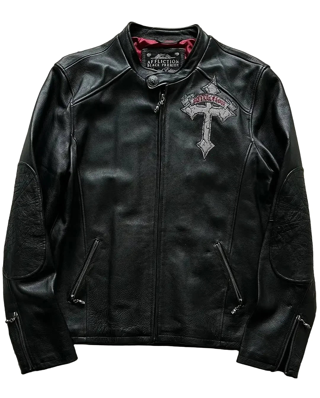Y2K Skull Embroidered Street Hip Hop Jacket Loose PU Leather - Man
