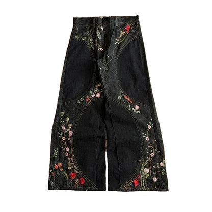 Y2K Baggy Jeans Men – Harajuku Gothic Vintage Printed Wide-Leg Streetwear