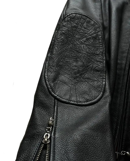 Y2K Skull Embroidered Street Hip Hop Jacket Loose PU Leather - Man