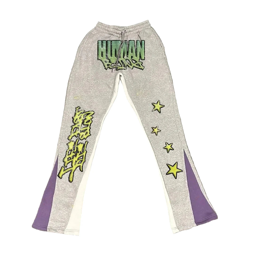 3D Print Loose Flared Sweatpants for Men and Women