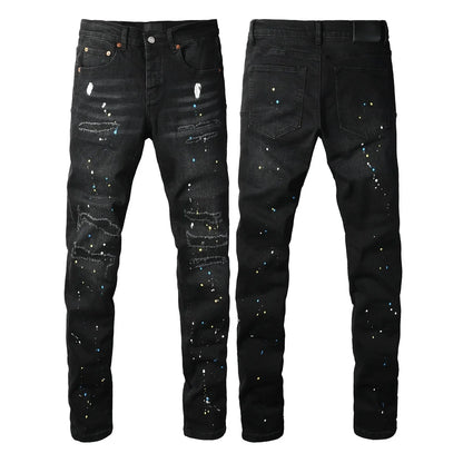 Purple Streetwear Low-Rise Skinny Jeans