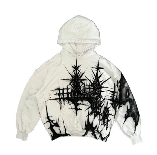 Oversized Pullover Hoodie Y2K Harajuku Gothic Dragon Graffiti - Man