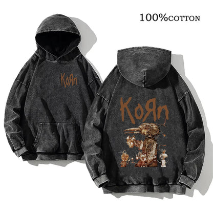 Korn Rock Band World Tour Hoodie – Vintage Streetwear Pullover