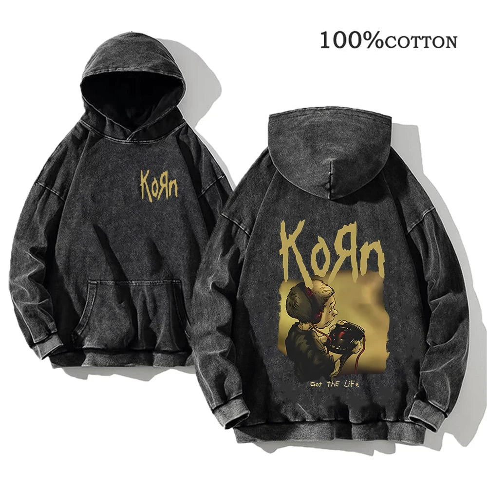 Korn Rock Band World Tour Hoodie – Vintage Streetwear Pullover