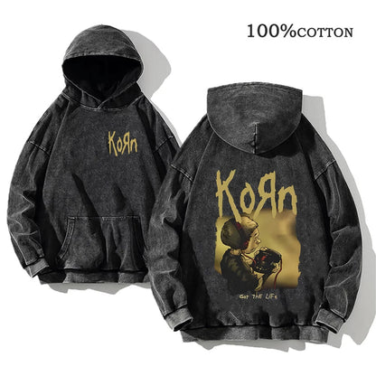 Korn Rock Band World Tour Hoodie – Vintage Streetwear Pullover