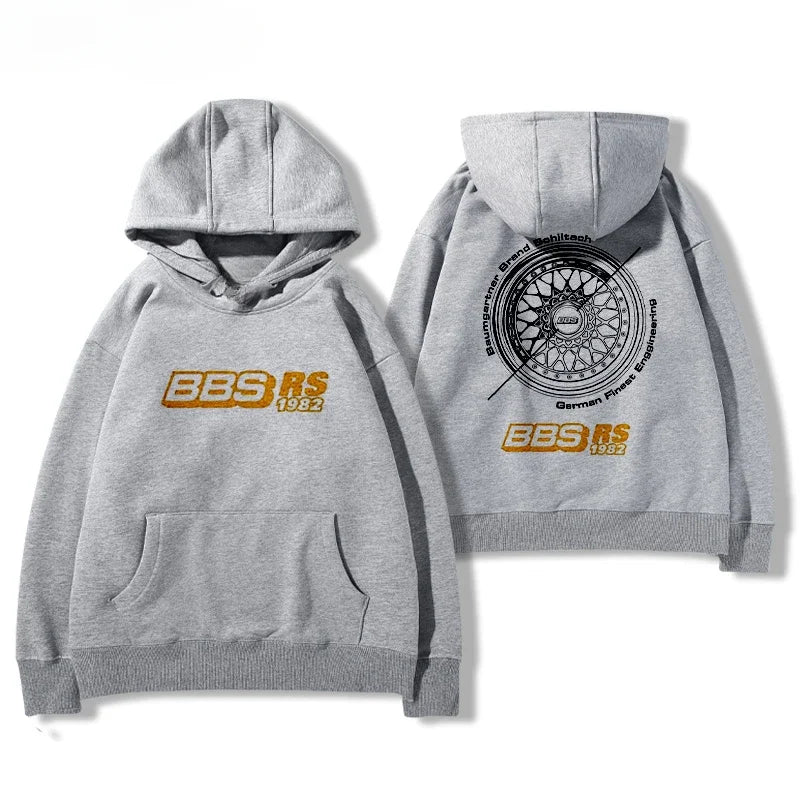 BBS Wheel Print Hoodie – Unisex Casual Car Culture Jacket