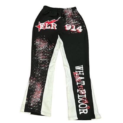 3D Print Loose Flared Sweatpants for Men and Women