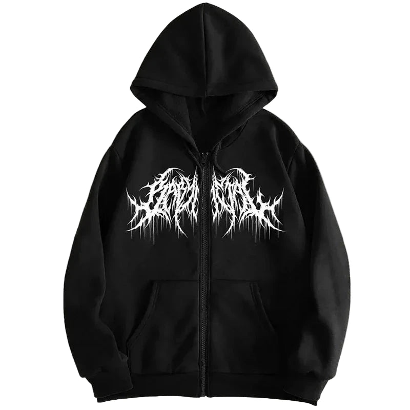 Y2K Graphic Hoodie – Men’s Hip Hop Gothic Streetwear