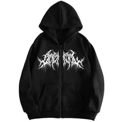 Y2K Graphic Hoodie – Men’s Hip Hop Gothic Streetwear