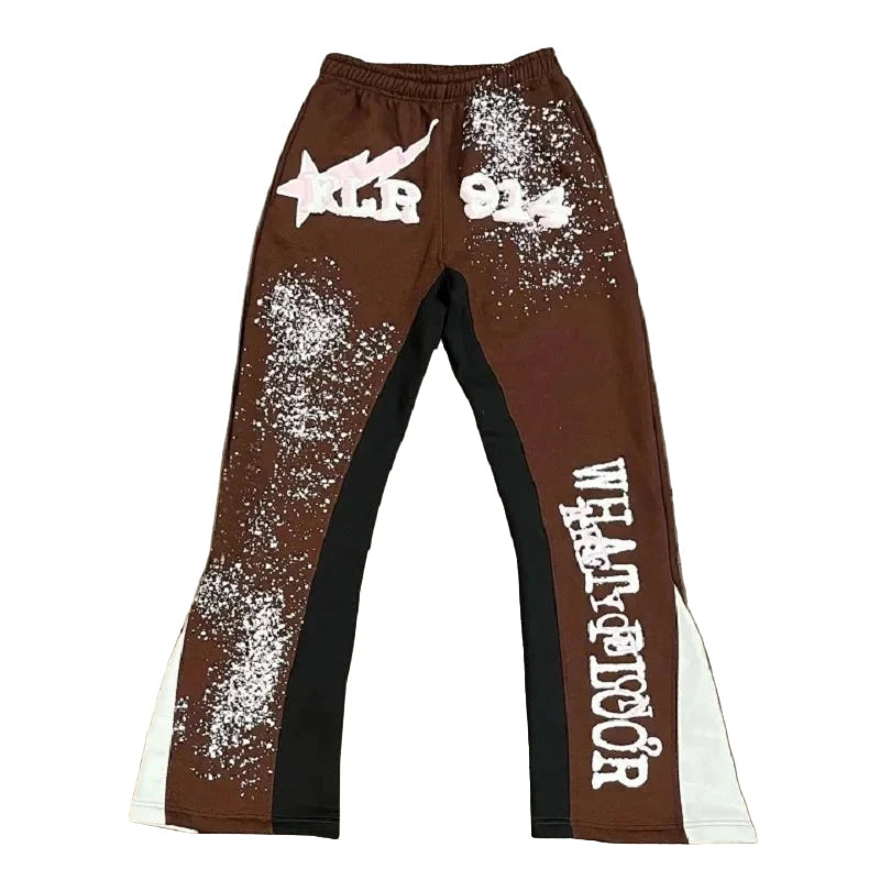 3D Print Loose Flared Sweatpants for Men and Women