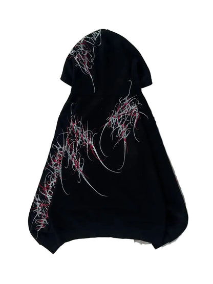 Harajuku Retro Gothic Hoodie – Unisex American Street Hip-Hop Sweatshirt