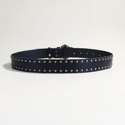 Y2K Rivet Punk Wide Belt for Women - Retro Belt
