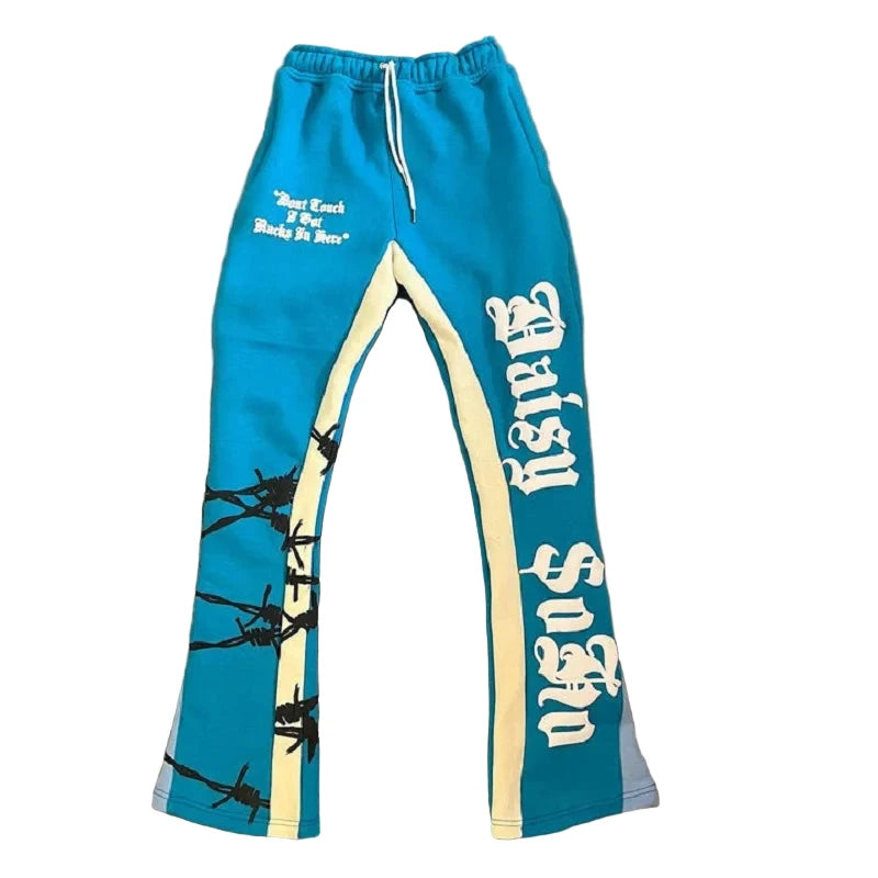 3D Print Loose Flared Sweatpants for Men and Women
