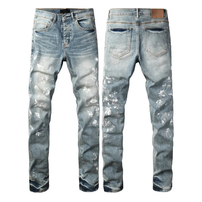 Purple Streetwear Low-Rise Skinny Jeans