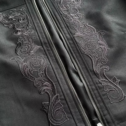 Oversized Pattern Embroidered Streetwear Jacket Y2K Gothic Hip Hop - Man