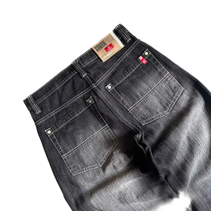 American Fashion Hip Hop Joker Oversized Jeans – Y2K Street Unisex Wide-Leg Loose Pants