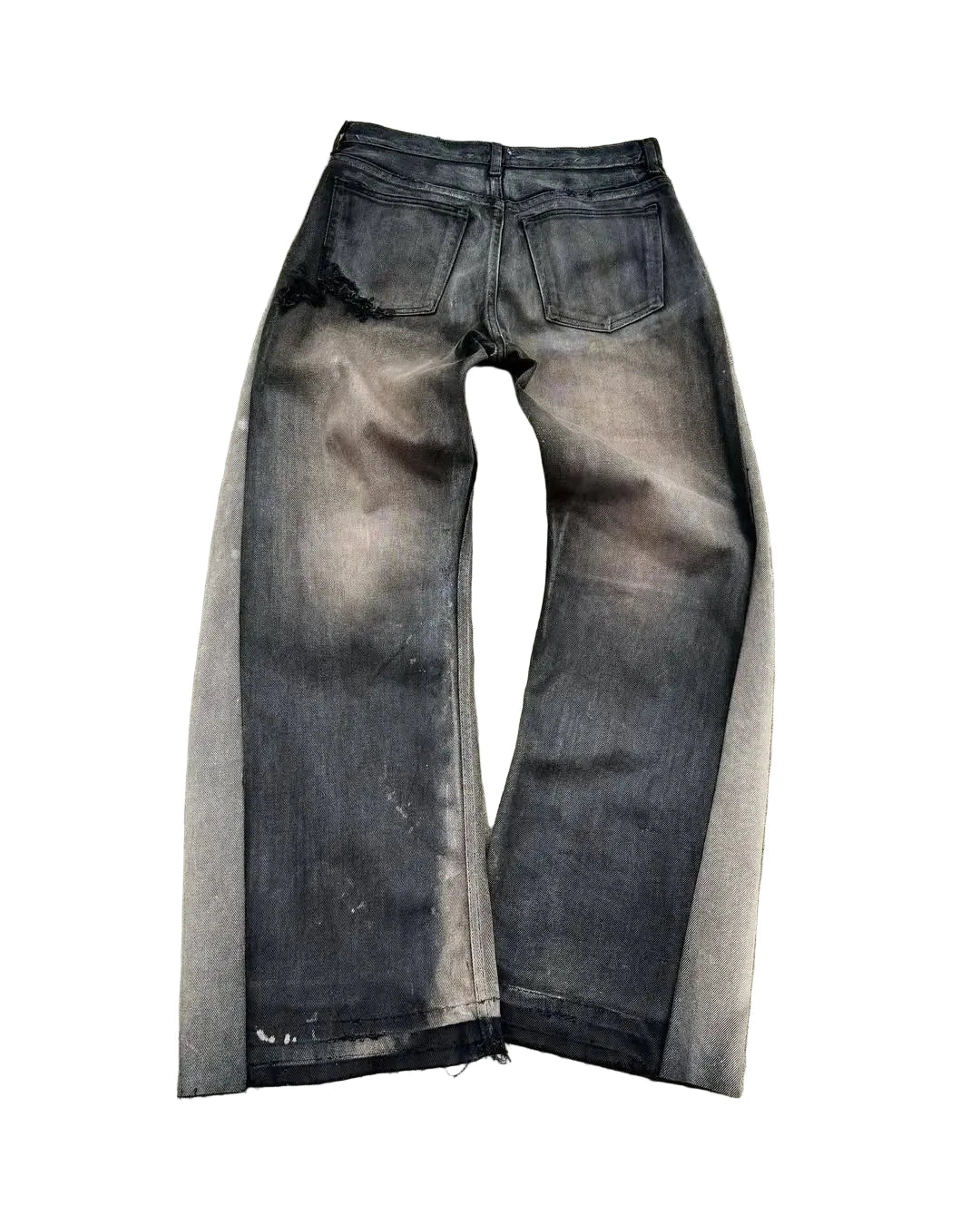American Hip Hop Men’s High-Waist Patchwork Flared Jeans