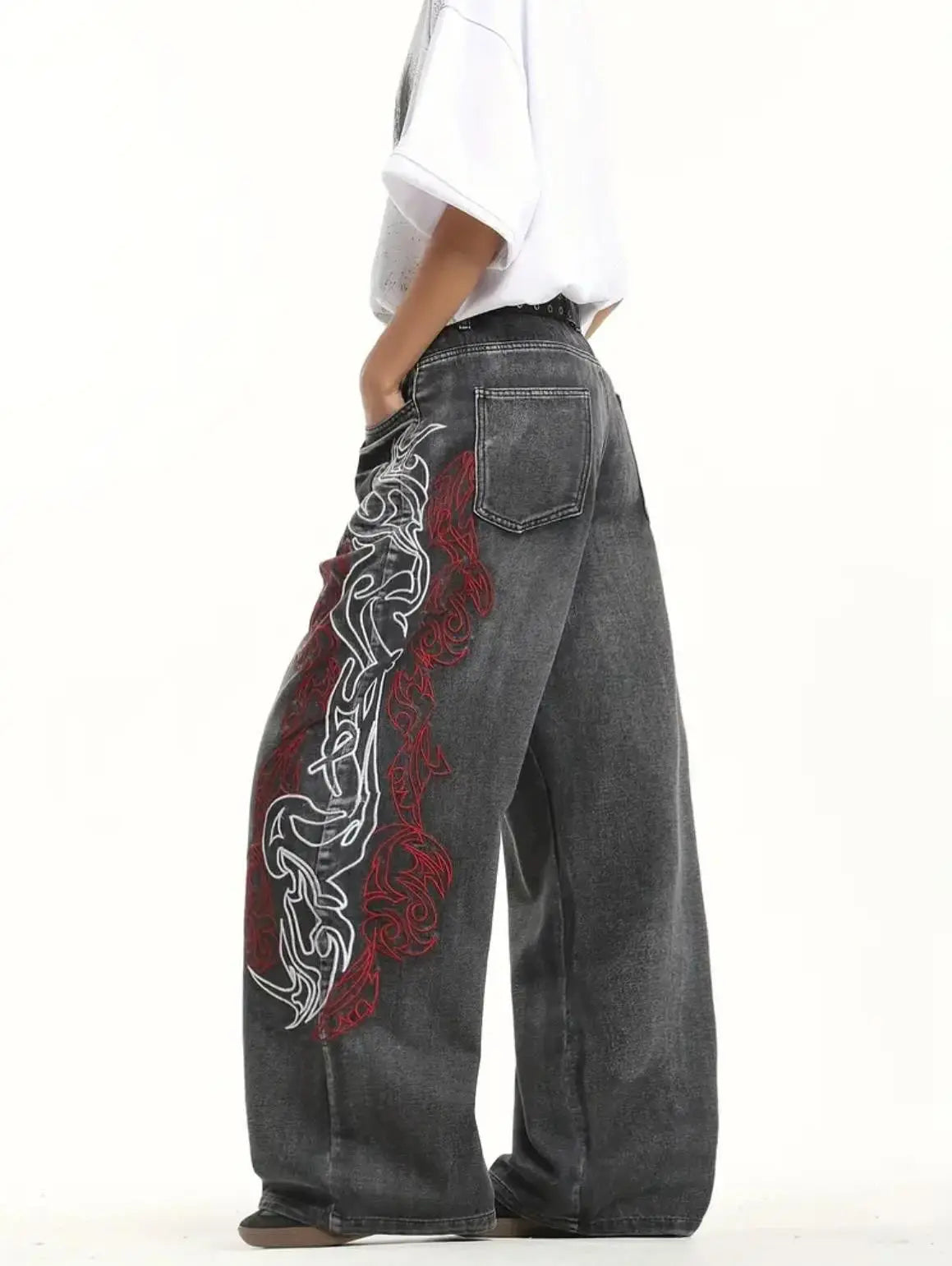 Y2K High Street Dark Gothic Unisex Jeans American Harajuku Baggy Straight Pants